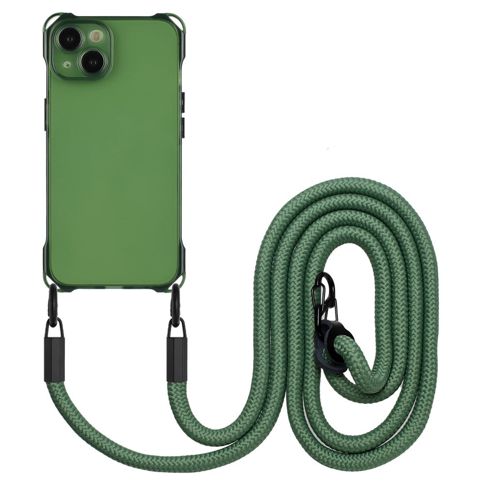 For iPhone 14 Plus Case Shockproof TPU Cell Phone Cover Shell with Hanging Rope
