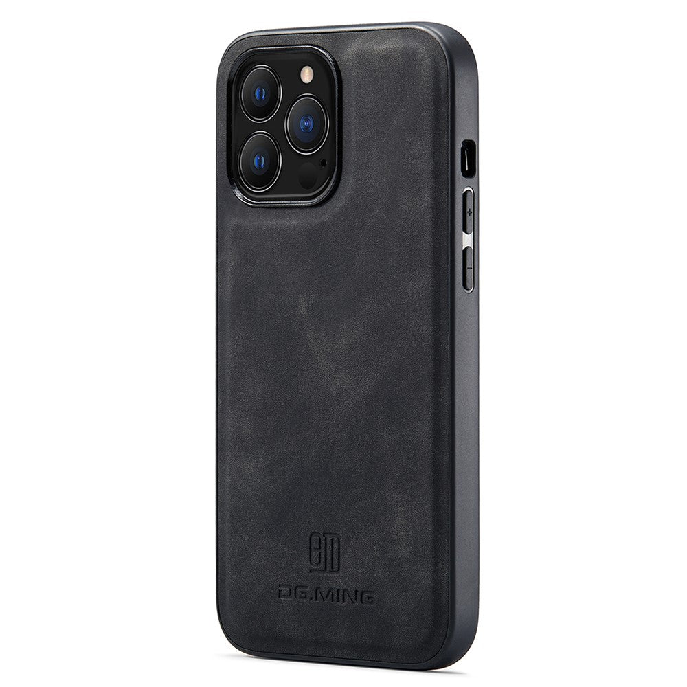 DG.MING For iPhone 15 Pro Max Case Cell Phone PC+TPU+PU Leather Coated Cover