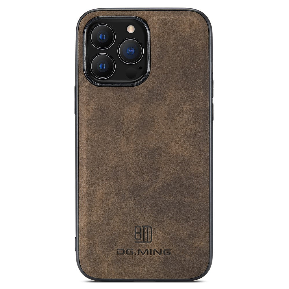 DG.MING For iPhone 15 Pro Max Case Cell Phone PC+TPU+PU Leather Coated Cover