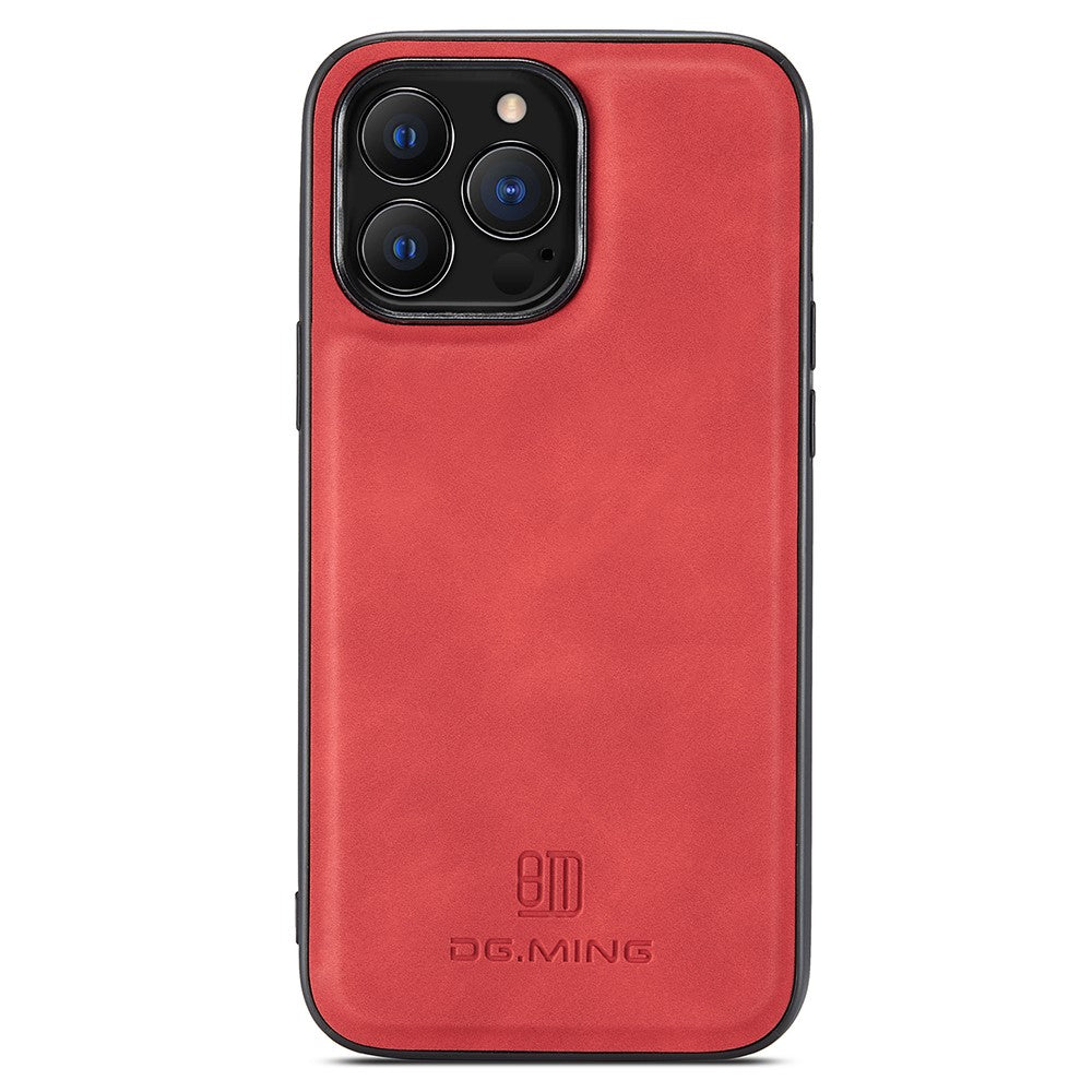 DG.MING For iPhone 15 Pro Max Case Cell Phone PC+TPU+PU Leather Coated Cover