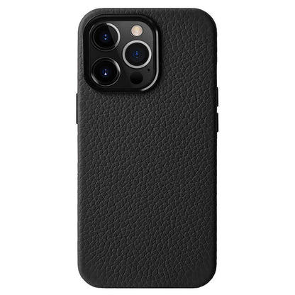 MELKCO For iPhone 15 Pro Max Case Anti-scratch Genuine Cow Leather+PC Magnetic Phone Cover