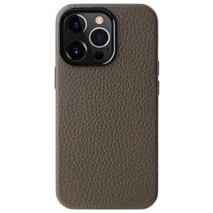 MELKCO For iPhone 15 Pro Max Case Anti-scratch Genuine Cow Leather+PC Magnetic Phone Cover