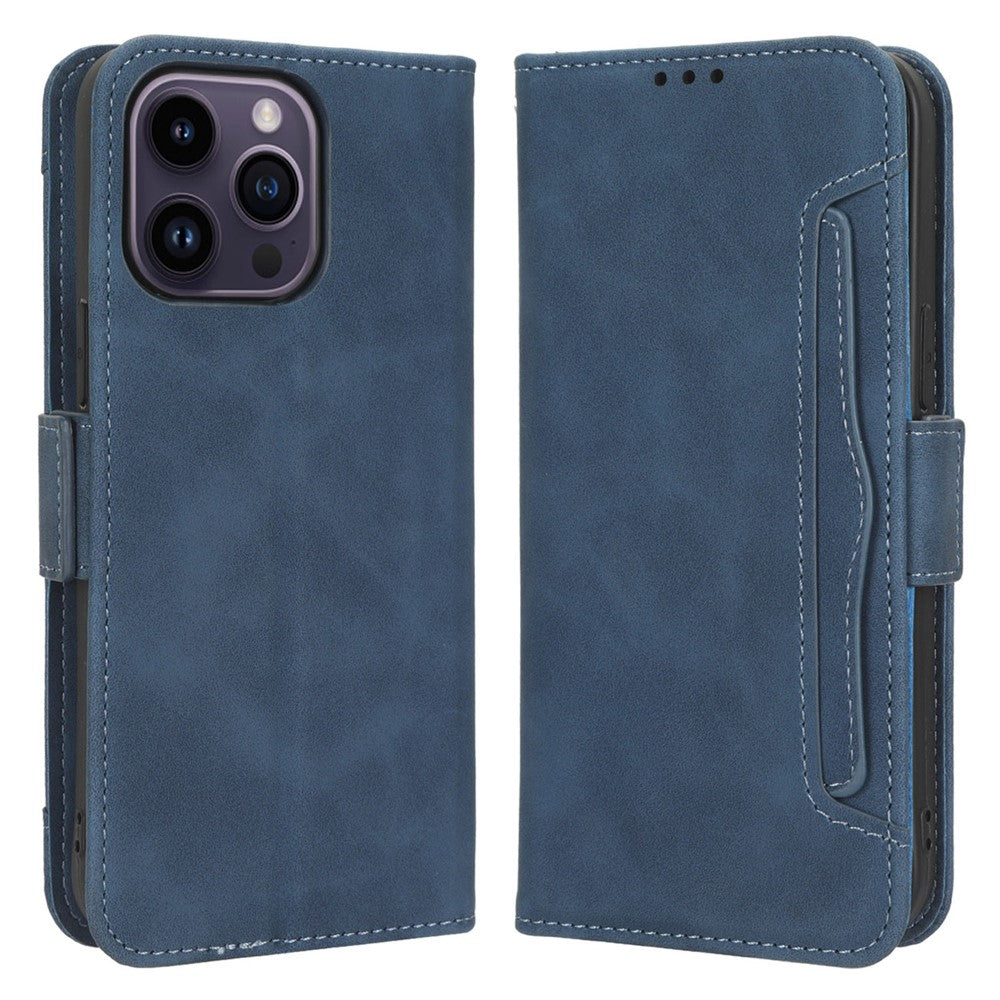 For iPhone 15 Pro Cover Multiple Card Slots Leather Wallet Stand Phone Case