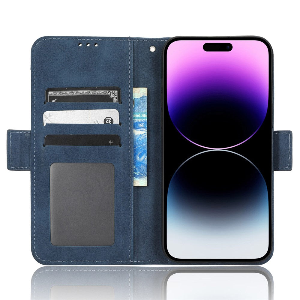For iPhone 15 Pro Cover Multiple Card Slots Leather Wallet Stand Phone Case