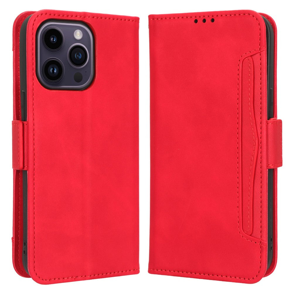 For iPhone 15 Pro Cover Multiple Card Slots Leather Wallet Stand Phone Case