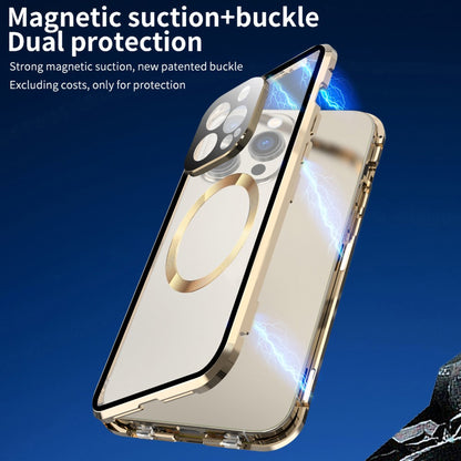 For iPhone 15 Pro Max Case Double Sided HD Tempered Glass Phone Cover Compatible with MagSafe