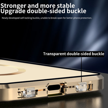 For iPhone 15 Pro Max Case Double Sided HD Tempered Glass Phone Cover Compatible with MagSafe