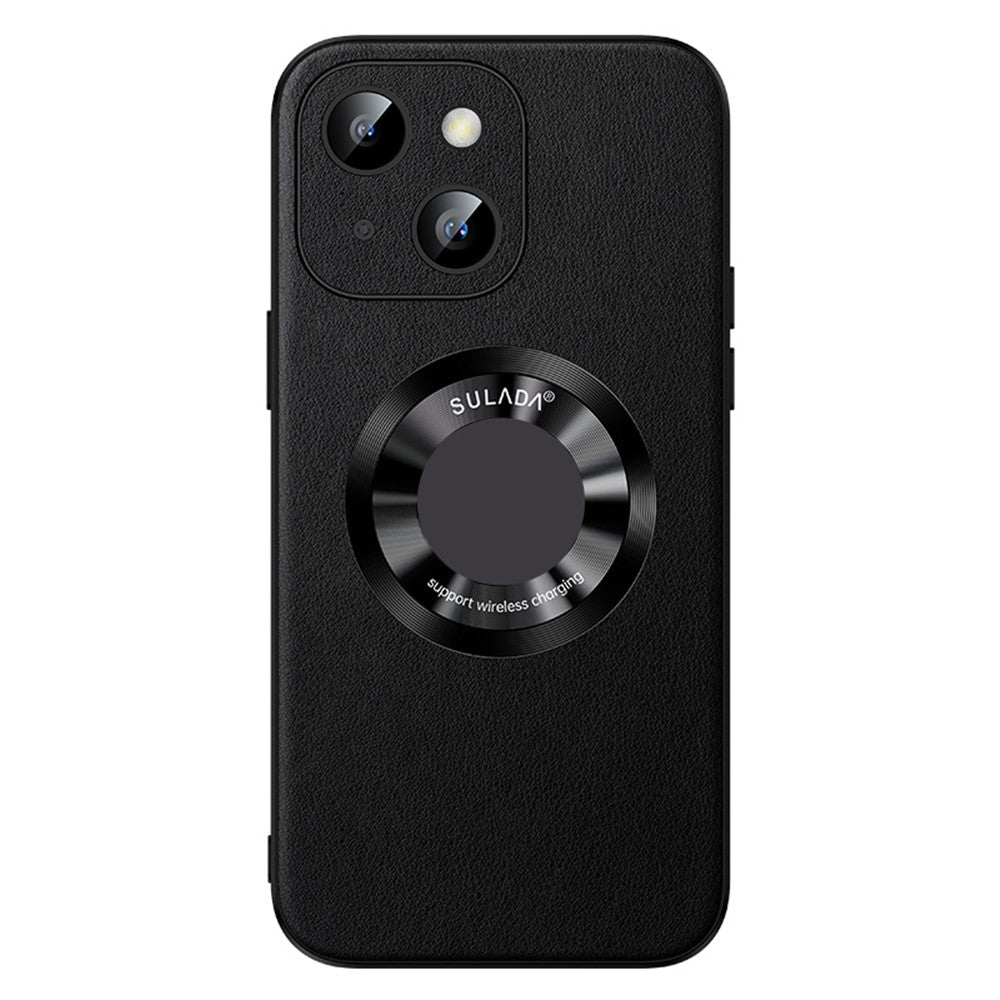 SULADA For iPhone 15 Plus Magnetic Phone Case Microfiber Leather+TPU Shockproof Cover