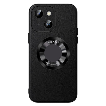 SULADA For iPhone 15 Plus Magnetic Phone Case Microfiber Leather+TPU Shockproof Cover