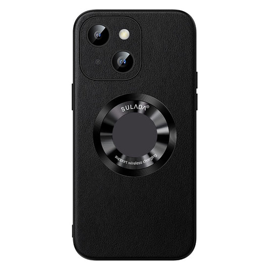SULADA For iPhone 15 Plus Magnetic Phone Case Microfiber Leather+TPU Shockproof Cover