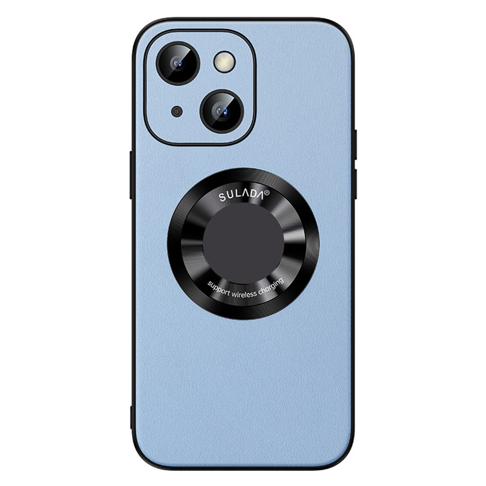 SULADA For iPhone 15 Plus Magnetic Phone Case Microfiber Leather+TPU Shockproof Cover