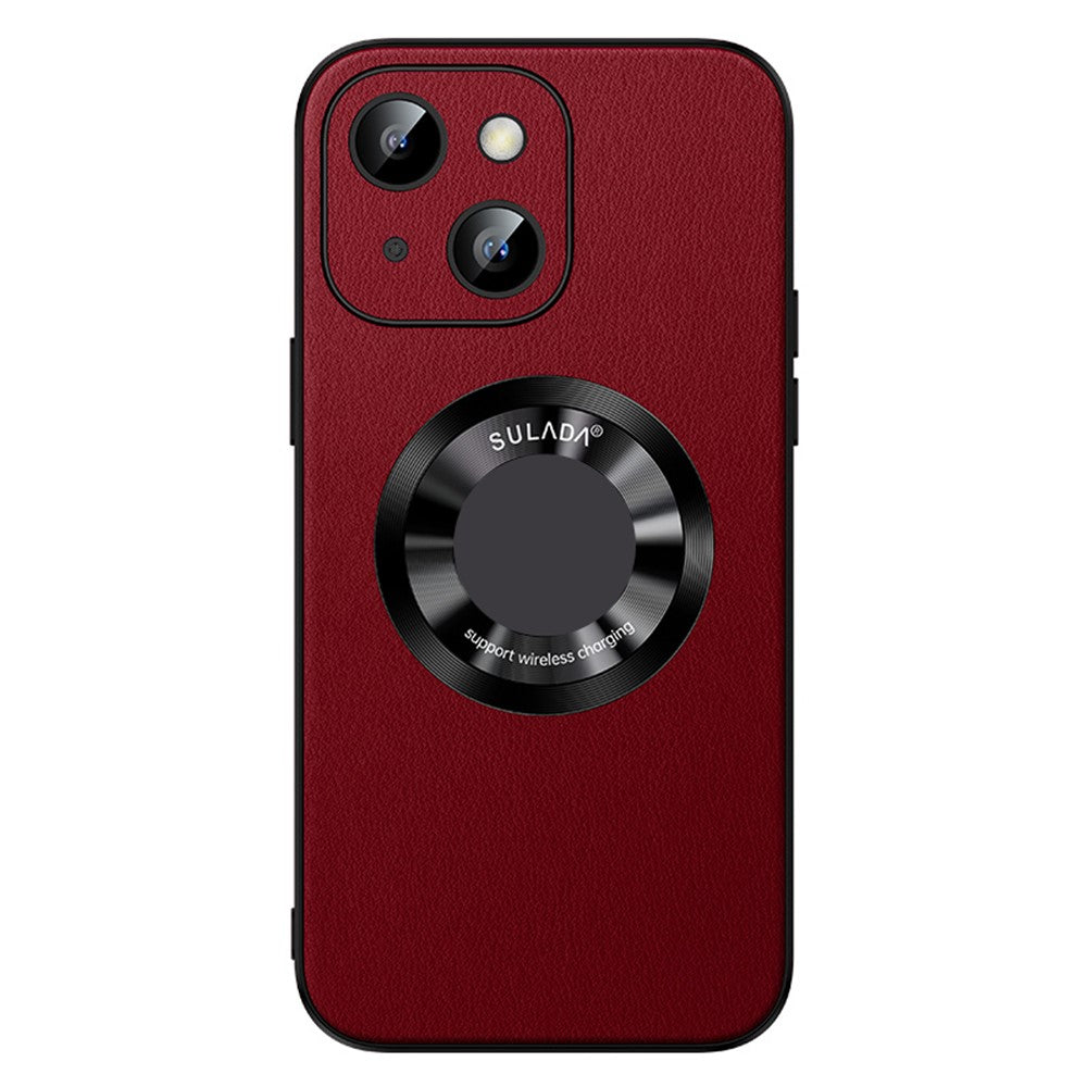 SULADA For iPhone 15 Plus Magnetic Phone Case Microfiber Leather+TPU Shockproof Cover