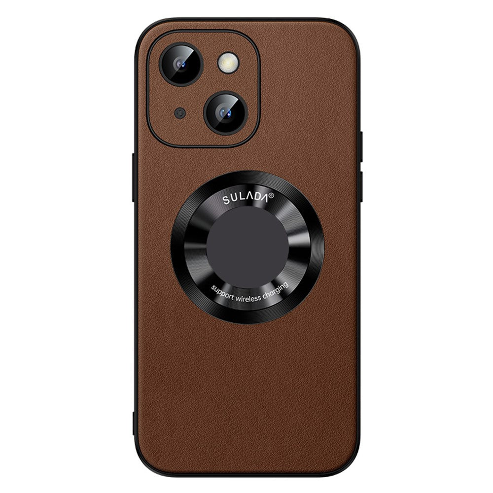 SULADA For iPhone 15 Plus Magnetic Phone Case Microfiber Leather+TPU Shockproof Cover