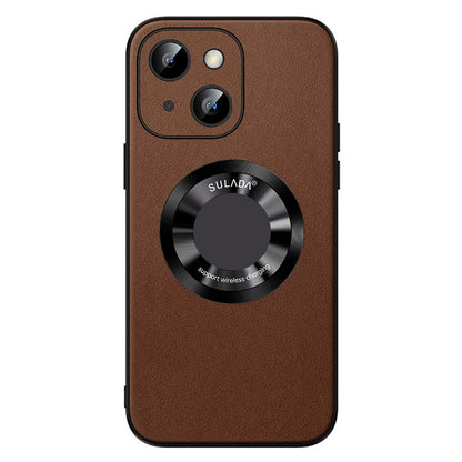 SULADA For iPhone 15 Plus Magnetic Phone Case Microfiber Leather+TPU Shockproof Cover
