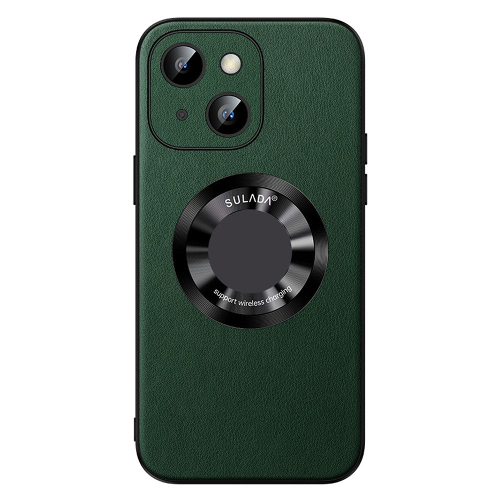 SULADA For iPhone 15 Plus Magnetic Phone Case Microfiber Leather+TPU Shockproof Cover