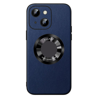 SULADA For iPhone 15 Plus Magnetic Phone Case Microfiber Leather+TPU Shockproof Cover
