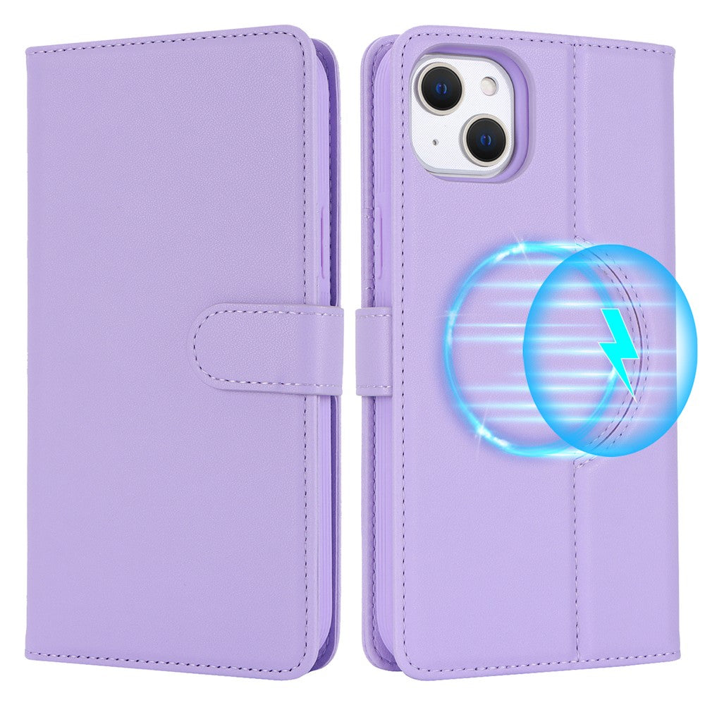 For iPhone 14 / 13 6.1 inch Case Anti-Drop Detachable PU Phone Cover Compatible with MagSafe