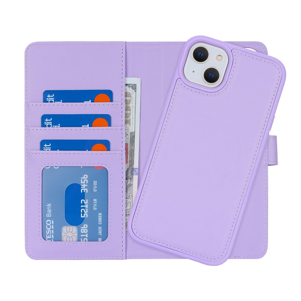 For iPhone 14 / 13 6.1 inch Case Anti-Drop Detachable PU Phone Cover Compatible with MagSafe