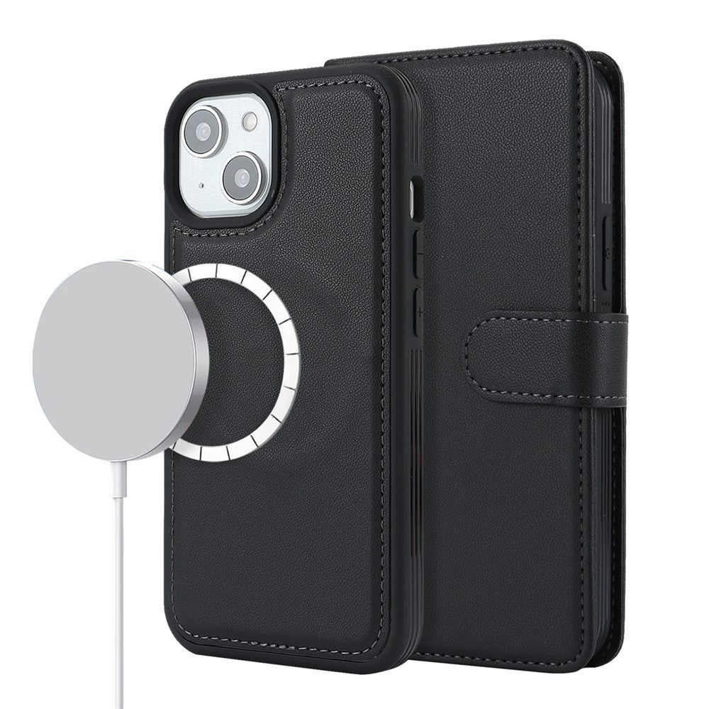 For iPhone 14 / 13 6.1 inch Case Anti-Drop Detachable PU Phone Cover Compatible with MagSafe