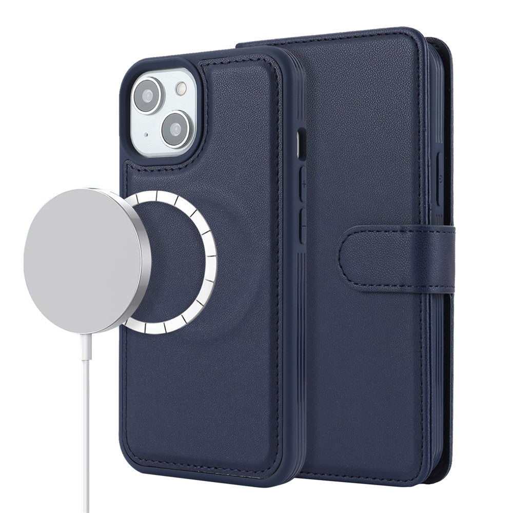 For iPhone 14 / 13 6.1 inch Case Anti-Drop Detachable PU Phone Cover Compatible with MagSafe