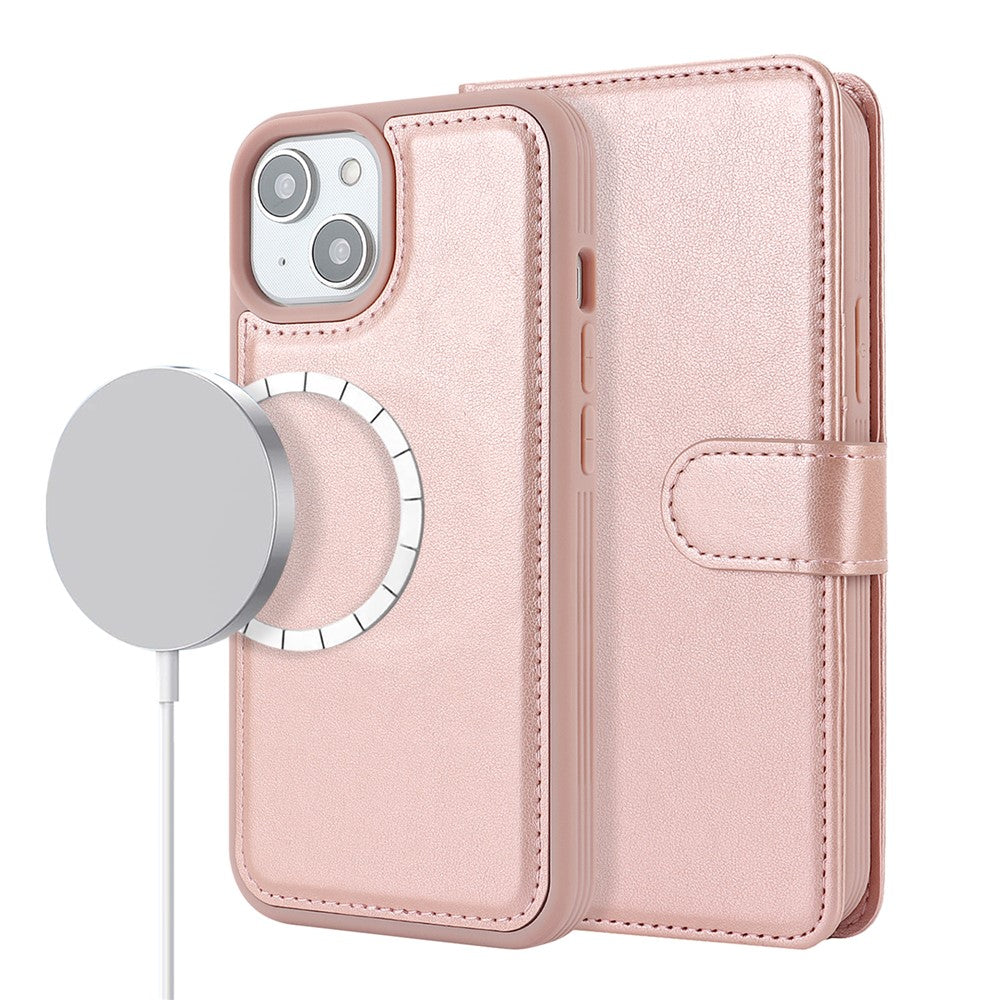 For iPhone 14 / 13 6.1 inch Case Anti-Drop Detachable PU Phone Cover Compatible with MagSafe