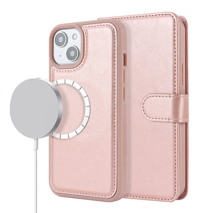 For iPhone 14 / 13 6.1 inch Case Anti-Drop Detachable PU Phone Cover Compatible with MagSafe