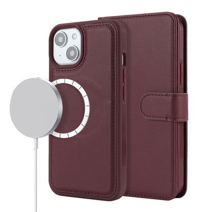 For iPhone 14 / 13 6.1 inch Case Anti-Drop Detachable PU Phone Cover Compatible with MagSafe