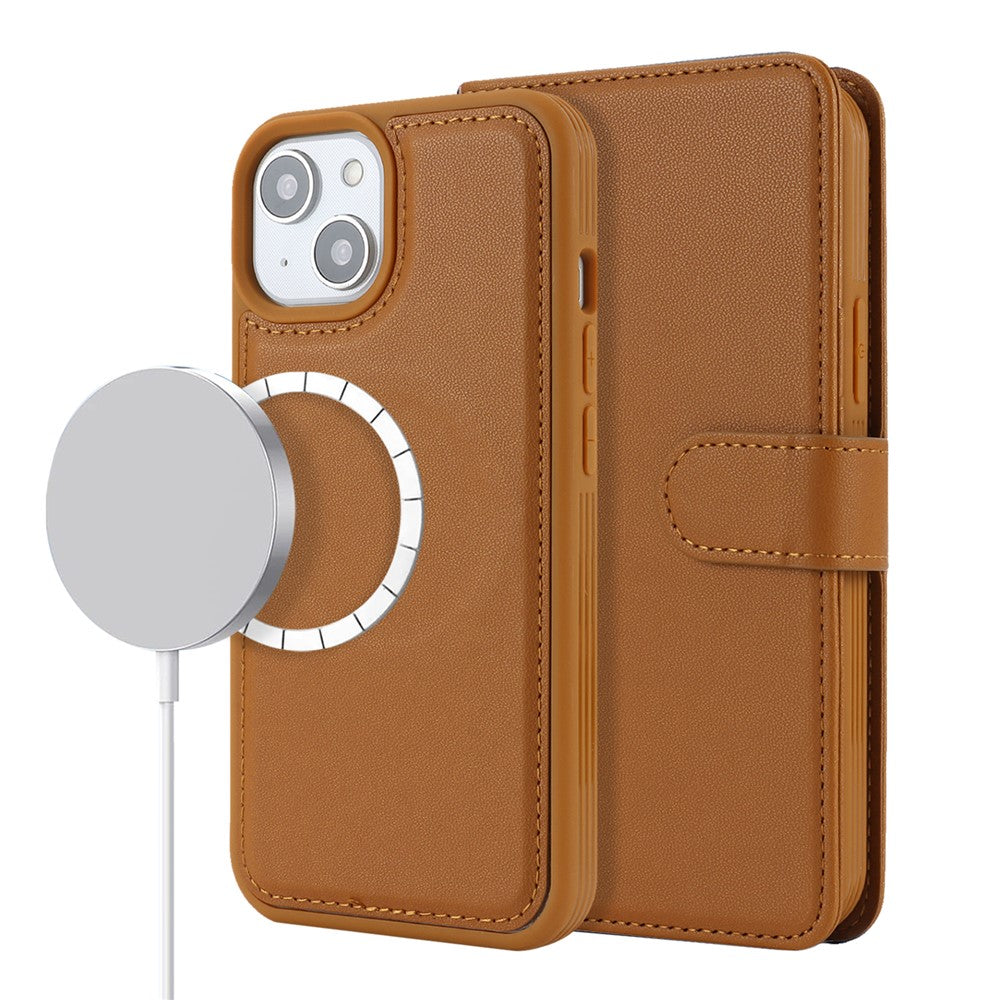 For iPhone 14 / 13 6.1 inch Case Anti-Drop Detachable PU Phone Cover Compatible with MagSafe
