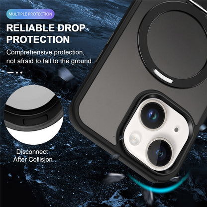 For iPhone 15 Plus Case Compatible with MagSafe PC+TPU Ring Kickstand Phone Cover