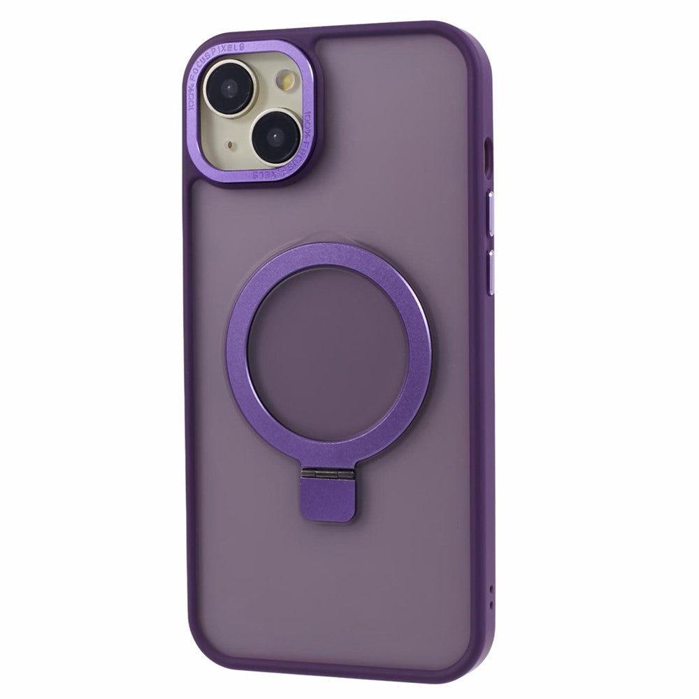 For iPhone 14 Plus Case Compatible with MagSafe Skin-Touch Kickstand TPU+PC Phone Shell