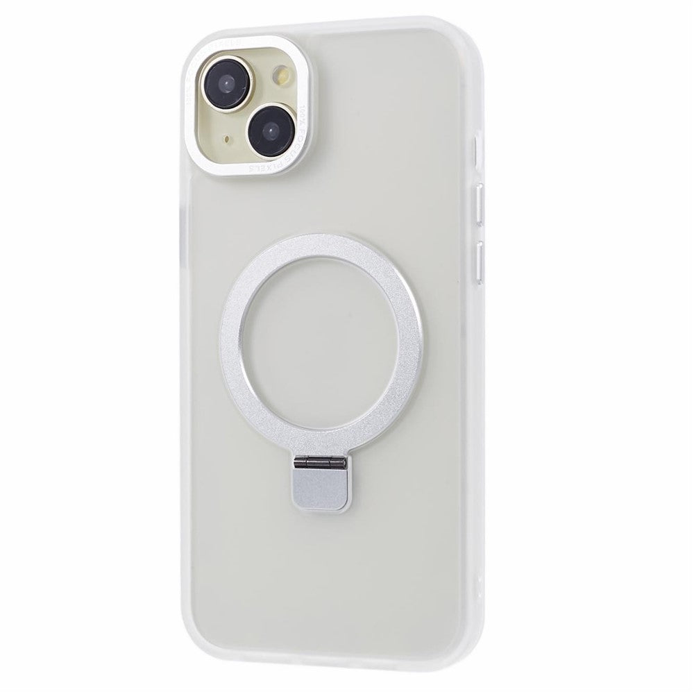 For iPhone 14 Plus Case Compatible with MagSafe Skin-Touch Kickstand TPU+PC Phone Shell