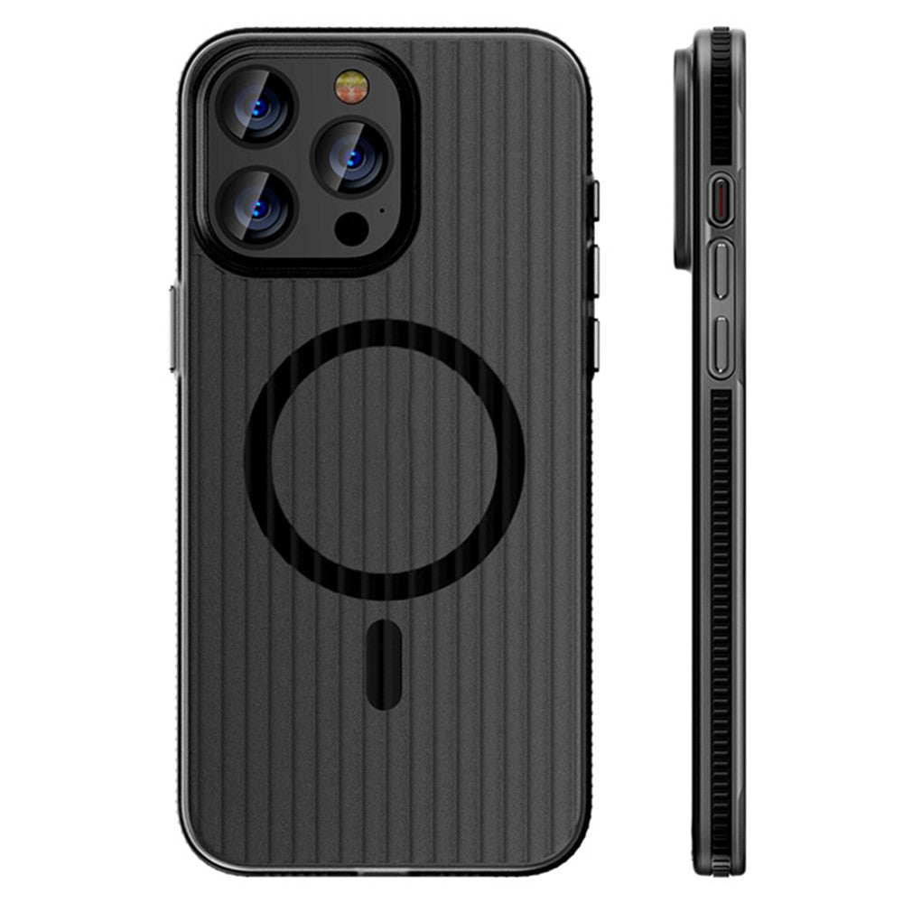 For iPhone 14 Pro Case Compatible with MagSafe PC Corrugated Texture Phone Cover