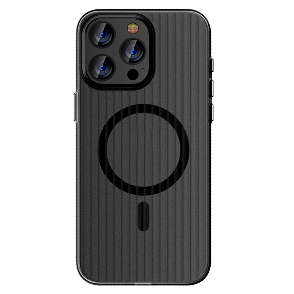 For iPhone 14 Pro Case Compatible with MagSafe PC Corrugated Texture Phone Cover