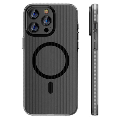 For iPhone 14 Pro Case Compatible with MagSafe PC Corrugated Texture Phone Cover