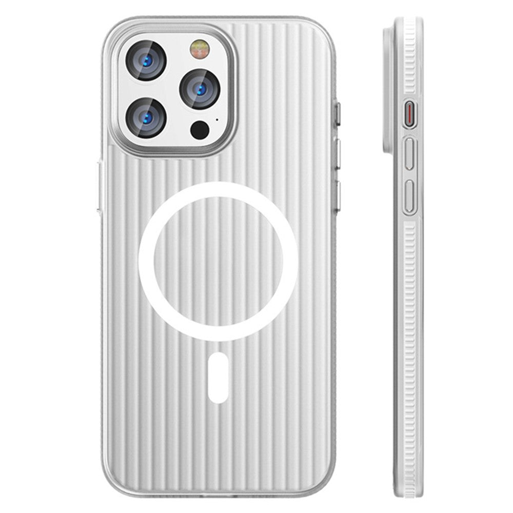 For iPhone 14 Pro Case Compatible with MagSafe PC Corrugated Texture Phone Cover