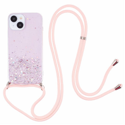 AW Series for iPhone 15 Case Sparkle Epoxy TPU Phone Cover with Lanyard