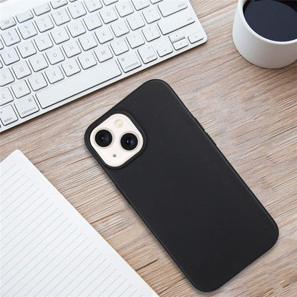 For iPhone 14 Case Eco-Friendly Wheat Straw+TPU Magnetic Phone Cover