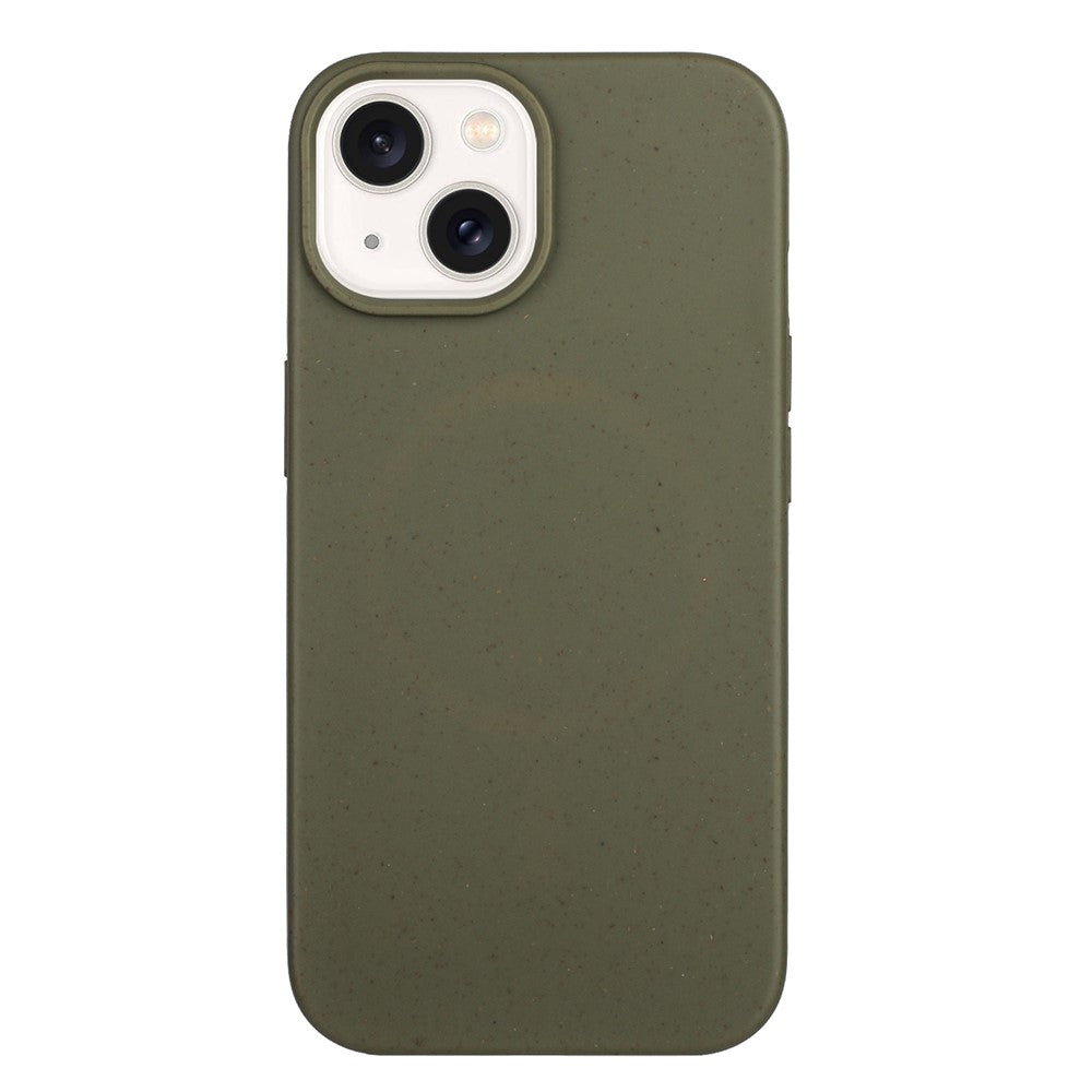 For iPhone 14 Case Eco-Friendly Wheat Straw+TPU Magnetic Phone Cover