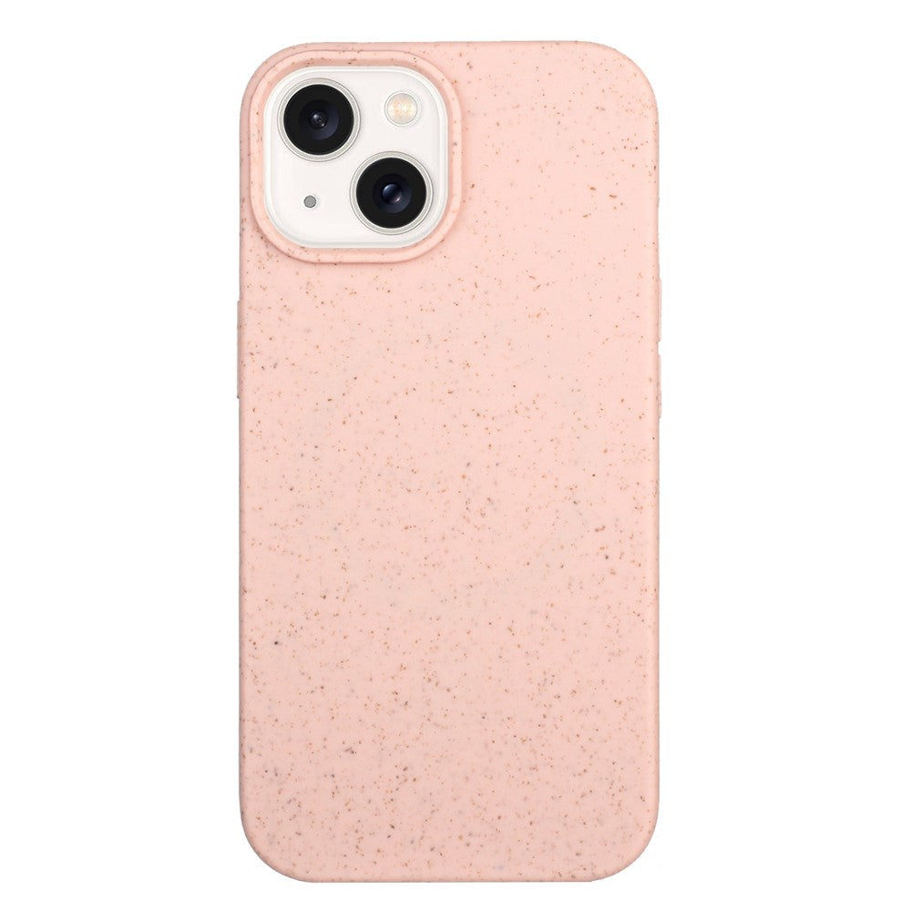 For iPhone 14 Case Eco-Friendly Wheat Straw+TPU Magnetic Phone Cover