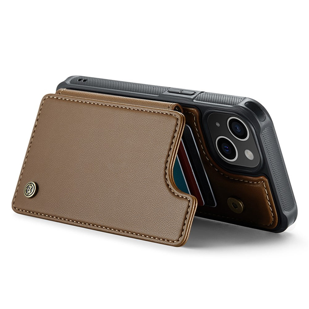 For iPhone 15 Plus Phone Case CASEME C22 Leather Back Cover with RFID Blocking Card Slots