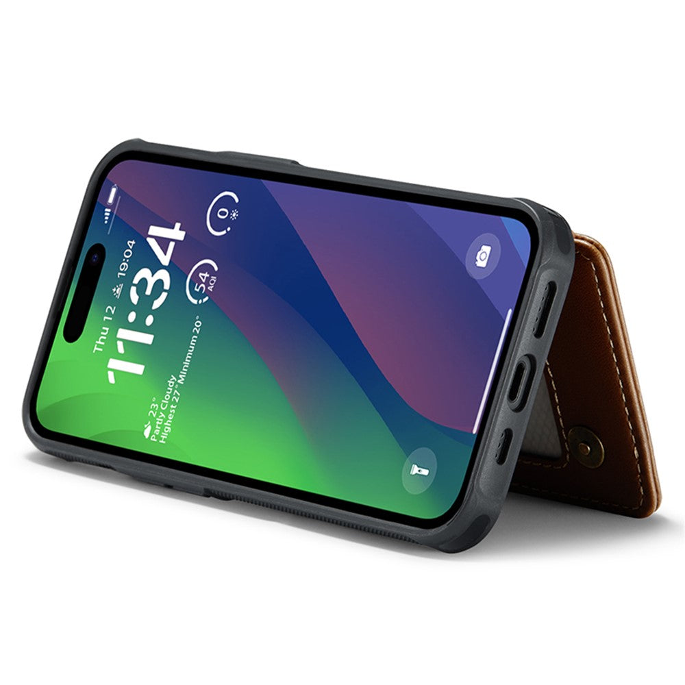 For iPhone 15 Plus Phone Case CASEME C22 Leather Back Cover with RFID Blocking Card Slots