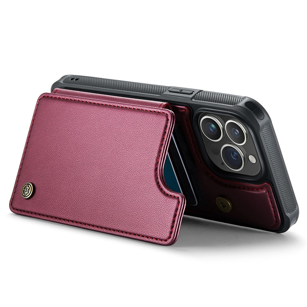 For iPhone 15 Pro Max Phone Case CASEME C22 Leather Back Cover with RFID Blocking Card Slots