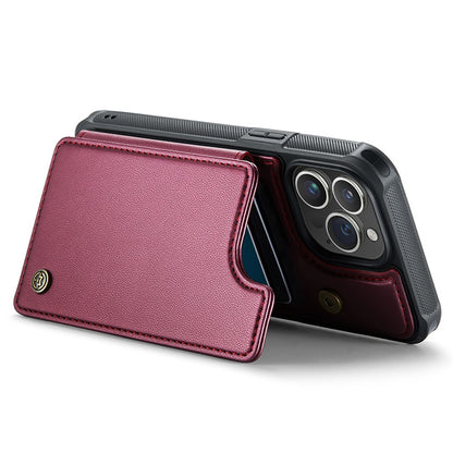 For iPhone 15 Pro Max Phone Case CASEME C22 Leather Back Cover with RFID Blocking Card Slots