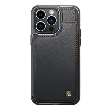 For iPhone 15 Pro Phone Case CASEME C22 Leather Back Cover with RFID Blocking Card Slots
