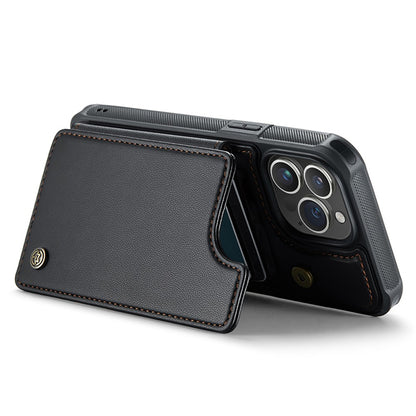 For iPhone 15 Pro Phone Case CASEME C22 Leather Back Cover with RFID Blocking Card Slots