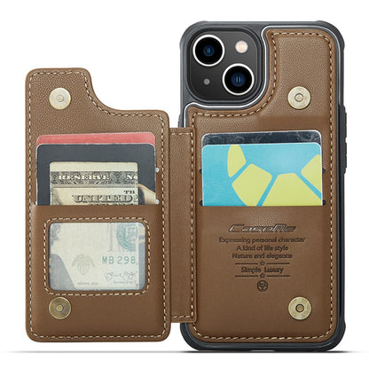 For iPhone 14 Phone Case CASEME C22 Leather Back Cover with RFID Blocking Card Slots