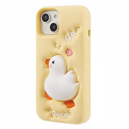 For iPhone 14 Case 3D Cartoon Duck Anti-drop Silicone Phone Cover