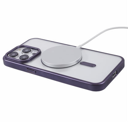 For iPhone 15 Pro Magnetic Case Matte Electroplating TPU Phone Back Shell Compatible with MagSafe