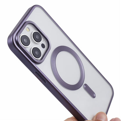 For iPhone 15 Pro Magnetic Case Matte Electroplating TPU Phone Back Shell Compatible with MagSafe