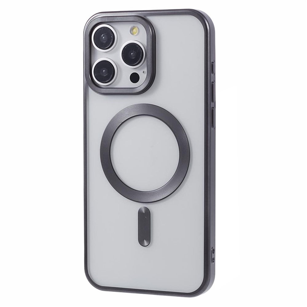 For iPhone 15 Pro Magnetic Case Matte Electroplating TPU Phone Back Shell Compatible with MagSafe